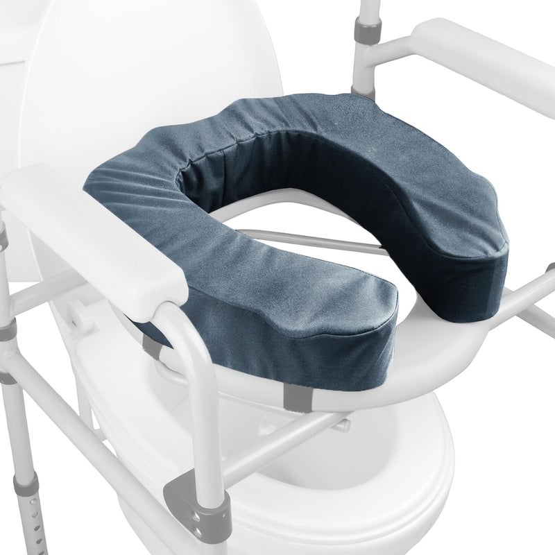 QIUCHA Raised Toilet Seat Cushion for Elderly, 3" Padded Toilet Seat Riser with High-Density Foam for Enhanced Comfort & Elevation, Universal Fit, Commode Seat Cushion for Bedside Commode (3 inches) - Image 1